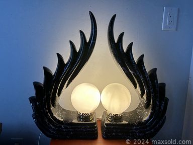 MaxSold Auction: This online auction features art glass, cast iron table lamp, vintage wave table lamp, bronze statue, Lladro statue, uranium glass, Quebec wood carving, Indigenous artwork, MCM table lamp, vintage toys, vintage head vase, ship in a bottle, trumpet accent lamp,  Art Deco pottery sculpture, and much, much, more!!!n