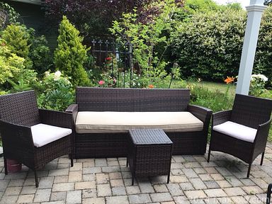 MaxSold Auction: This online auction includes 50” LG TV, furniture such as highboy dresser, antique armoire, garden benches, patio furniture, and wingback chairs, adult tricycle, yard art, houseplants, area rugs, vintage glassware, stoneware, small kitchen appliances, and much more!