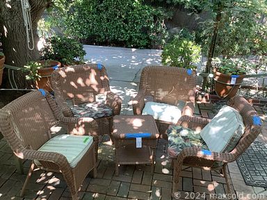 MaxSold Auction: This online auction includes furniture such as a china cabinet, tables, file cabinet, patio furniture set, wood dining table, bookcases, desk, dresser, sofa and others, books, vinyl records, ephemera, kitchenware, small kitchen appliances, plants, Goebel and other figures, decor, Wurlitzer organ lamps, art supplies, clothing, accessories, toys, electronics, seasonal decor, vintage cameras, projector screens, picnic set, bicycle, sports equipment and many more!