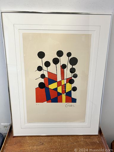 MaxSold Auction: This online auction features Alexander Calder artwork, Art Deco sculptures, Indigenous art & apparel, art glass, vintage Mod chairs, wood carving, ceramic art, Moorcroft pieces, bronze statue, art pottery, vintage reed baskets, antique leaded glass window, and much, much, more!!!n