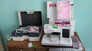 MaxSold Auction: This online auction features furniture such as a wooden wine rack, wooden carts, tool boxes, workbench, side tables, office chairs, wicker seating, folding tables, dresser and more, mirrors, books, lamps, Pfaff sewing machine, sewing notions and supplies, Bose speakers, decor, baskets, Christmas items, small kitchen appliances, kitchenware, electronics, Penn high-speed fishing reels, fishing supplies, MCM lamps, Jet mortiser, planer, Bosch and Porter-Cable power tools, bandsaw, vises and other tools, scrap wood, air compressor, linens, garden tools and much more!