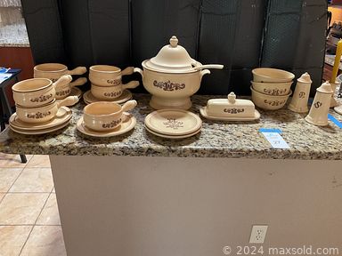 MaxSold Auction: This online auction features metal wall art, game table, kitchen island cart, Arts & Craft style furniture, area rugs, art pottery, Pfaltzgraff Village dish & cookware, live plants, hand tools, art supplies, and more!