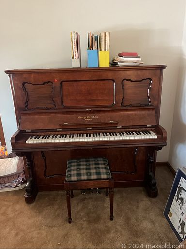 MaxSold Auction: This online auction features stamp collection, art pottery, binoculars, fishing gear, office supplies, yard tools, snow thrower, garden supplies, sewing machine, sports trading cards, games, camping gear, jewelry, fitness gear, hand tools, desks, golf clubs, art supplies, upright piano, telescope, printer, small kitchen appliances, vinyl records, sports collectibles, and much more!!!