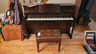 MaxSold Auction: This online auction includes furniture such as a vanity, bench, Hekman side table, cabinets, bed frames, dining  tables, chairs, sofa, Asian style cabinet, piano, bookcases and others, kitchenware, small kitchen appliances, Lomonosov and other china, clothing, shoes, accessories, wall art, figurines, CDs, books, lamps, frames, servingware, chandelier, BBQ grill, yard tools,  exercise equipment, tools, luggage, rugs, office supplies and much more!