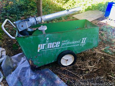 MaxSold Auction: This online auction features BBQ grill, tennis ball machine, glass top entrance table, patio furniture, vinyl records, vintage 30 Day clock, power tools, ceiling fans, collector plates, carboys, hockey memorabilia, art glass, soapstone carvings, pet products, vintage wooden carvings, Asian miniature screen, printer, Monarchy memorabilia, running stroller and much more!