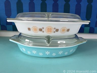 MaxSold Auction: This online auction features Fenton glass, Avon Cape Cod Ruby Red glass, milk glass, art glass, vintage Pyrex, Carnival glass, Depression glass, and much more!