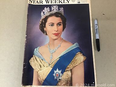 MaxSold Auction: This online auction features collectible comics, poster, Queen Elizabeth magazines, Hockey card, violin, scrapbook, tarot cards, diecast car, pokemon cards, Michael Jackson LP, \"Kermit Clein\" Ad art print, Avengers,  X- men figures and more, gaming dice, storage cases, dolls, boomerang and much more!