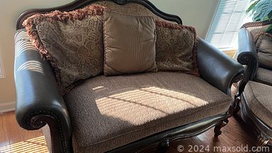 MaxSold Auction: This online auction features Raymour & Flanigan couch, loveseat, lounger, ottoman, and Modern Laquer-look buffet credenza.