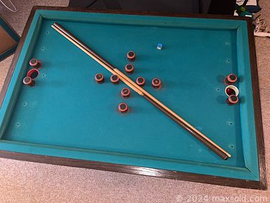 MaxSold Auction: This online auction features furniture such as an air hockey table, poker table, Brunswick recreation table, wicker chairs, rocker, dressers, cabinets, wall hanging curio, couch, nesting tables, rocking chair, sleigh bed, dresser, armoire, secretary desk, sofa table, bookshelves, buffet server, hope chest and others, Woods freezer, Westinghouse refrigerator, kitchenware, small kitchen appliances, garden supplies, lawn tools, lawnmower, cleaning supplies, books, games, seasonal decor, cleaning supplies, vacuum, cat decor, home health aids, office items, accessories, lamps, Kodascope vintage projector and much more!