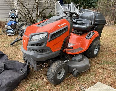 MaxSold Auction: This online auction includes furniture such as an armoire, chairs, china cabinet, desk, shelving units, cubby shelves, bookcases and others, extension ladders, plug aerator, dethatcher, power washer, Husqvarna ride on lawnmower, snow thrower and other yard tools, clothing, shoes, accessories, American Girl doll and accessories, seasonal decor, vintage cameras, books, DJ lights, controller, electronics, hand tools, power tools, ski boots, vintage model train, toy cars, toboggan, kitchenware, small kitchen appliances, workout equipment, treadmill, Endurance elliptical and much more!