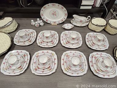 MaxSold Auction: This online auction features Queenston pottery, art glass, Fenton glass baskets, Mikasa, Wedgwood thimbles, Sankofa figurine, Viewmaster items, Royal Albert, Royal Doulton, buttons, wall art, brass miniatures, Trisha Romance prints, vintage jewelry, kitchen cart, Daniel Dakota wall clock, MCM chairs, Kim Murray carving and much more!