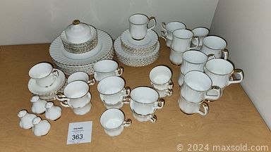 MaxSold Auction: This online auction includes furniture such as a desk, dresser, china cabinet, dining table, coffee table, reclining sofa, armoire, console table and others, linens, clothing, accessories, kitchenware, small kitchen appliances, Royal Albert and other china, mobility aids, lamps, brassware, wall art, rugs, seasonal decor, tools, hardware, silverplate and much more!