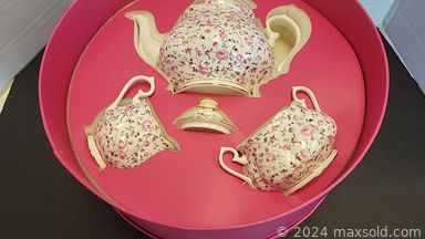 MaxSold Auction: This online auction includes furniture such as a glass table, chairs, gateleg table and others, brassware, servingware, seasonal motif plates, Royal Albert tea set and other china, KitchenAid Ice Cream maker, KitchenAid mixer,  kitchenware, vases, Royal Doulton, Beatrix Potter and other figurines, clothing rack, coats, accessories, shoes, abs ball, stained glass lamp, Xbox console, Wii console, camping gear, wall art and much more!