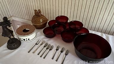 MaxSold Auction: This online auction features sports trading cards, Lenox china, furniture such as armoire, curio cabinet, entertainment center, DVDs, stoneware, glassware and much more!