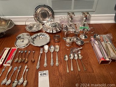 MaxSold Auction: This online auction features wingback chairs, collectible plates, vintage clothing, small kitchen appliances, vintage Pyrex, porcelain dolls, china flowers, antique crocks, area rugs, collector spoons, wood carvings, costume jewelry, sewing supplies, ladies\' evening wear, teacup/saucer sets, chest freezer, refrigerator, power & hand tools, office supplies, Swarovski crystals, BBQ grill, and much, much, more!!!