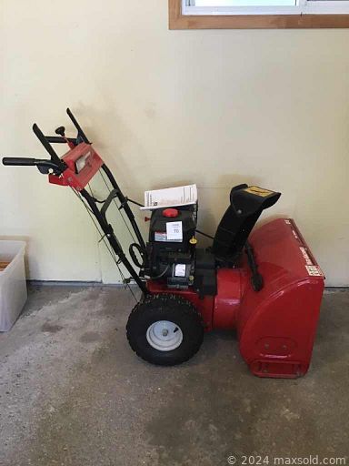 MaxSold Auction: This online auction features Willow Tree figurines, seasonal decor, wall art, DVDs, oil lamps, toys, luggage, sporting goods, decor, tools, gardening supplies, Yard Machines snowblower, camping gear, storage chest, furniture such as a sofa table, La-Z-Boy recliners, bookshelves, lawn chairs, dresser, queen bedframe, armoire and much more!