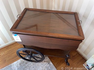 MaxSold Auction: This online auction features grandfather clock, wood bar cart, Ethan Allen furniture, upholstered chairs, jewelry armoire, brass headboards, golf clubs, postcards, Nordic Track, cameras, Hummels, teacup/saucer sets, ballroom dresses, small kitchen appliances, refrigerator/freezer, fitness gear, outdoor chairs, gardening supplies, garden tools and much more!