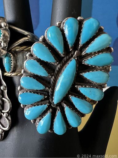 MaxSold Auction: This online auction features Southwestern jewelry, turquoise stones, sterling silver jewelry, costume jewelry, watches, MCM swag light, antique settee, doll collection, wood & metal swag light, small kitchen appliances, live plants, vintage women’s clothes, vinyl records, drafting table, MCM tile wall art, Casio keyboard, stamps, power & hand tools, stained glass making supplies, vintage dentistry tools, art supplies, puzzles, miniatures collection, TVs, jewelry chest, fishing gear, bikes, art pottery, patio furniture, Dept 56 collection, and much, much, more!!