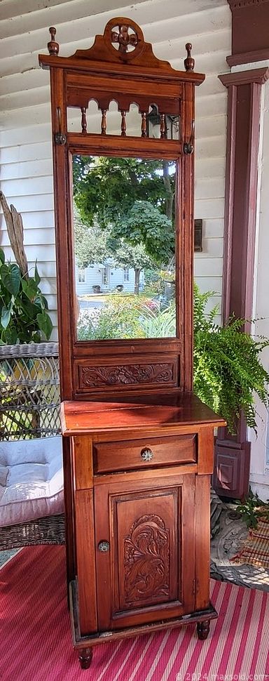 MaxSold Auction: This online auction includes oak cottage chest, walnut tea wagon, Mahogany wall rack, pine dough box, metal queen sized bed, sunflower table, wicker end table, kitchen shelf and others, vintage costume jewelry, crock pitcher, Christmas rocking horse, German booze bottles, jewelry, wall art, 1800s child’s tea set, Halloween costumes, barn window, seasonal decor, fabric artwork, rugs, brassware, antique graniteware, carnival glass, Jadeite bowl, crocks and much more!