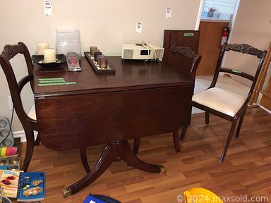 MaxSold Auction: This online auction includes Sentry safe, Wedgwood china, Royal Doulton, Birks silver, furniture such as nesting tables, wood dressers, wood desk, shelving units and La-Z-Boy power recliner, holiday decor, 42” LG TV, lamp, books, exercise equipment, CDs, power tools, photography equipment and much more!