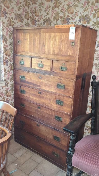 MaxSold Auction: This online auction features antique Tonsu chests, stereo components, collector spoons, cloisonne vases, Carnival glass, decorative plates, teacup/saucer sets, vintage ashtrays, antique record cabinet, Victorian mirrored etagere, Steuben Aurene vases, small kitchen appliances, area rugs, refrigerator, Vaseline glass, exercise equipment, vinyl records, beer steins, TVs, art pottery, oil lamps, mariners lanterns, printers, costume jewelry, air compressor, welding supplies, power & hand tools, puzzles, board games, camping gear, fishing gear, lawnmower, BBQ grill, yard tools, telescope, and much, much, more!!!