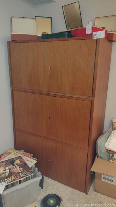 MaxSold Auction: This online auction features furniture such as file cabinets, teak coffee table, dining set, media cabinet, patio loungers, loveseat, MCM table, nightstands, Danish end table, MCM cabinet, chest, leather MCM seating, oak nightstands, media cabinet and more, Xbox 360, laundry supplies, lighting, books, LPs, kitchenware, vintage Singer sewing machine,Nokian tires, sewing supplies, linens, toys, Hummel figures, accessories, German pottery, WIllow tree angels, rugs, grandfather clocks, Rosenthal, pottery, tools, holiday decor, vintage games and much more!