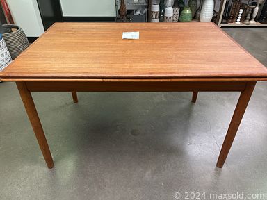 MaxSold Auction: This online auction includes dining chairs, rattan headboard, sideboard, coat rack, teak table, office chair and other furniture, light fixtures, clothing, accessories, Coleman lanterns, jump starter, wall art, kids items, deco mirror, jewelry, vases, vintage camera, sculptures, milk glass, vintage fans and much more!