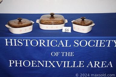 MaxSold Auction: This online auction features furniture such as a dining table set, china cabinet, MCM wicker curved chairs, knee hole desk, aluminum cots and others, Hotpoint refrigerator, vintage Singer sewing machine, picture frames, ephemera, vintage chandelier prisms, Breyer horses, Steiff teddy bears, Corningware casserole dishes, ERTL die cast metal banks, Olympus and other film cameras, vinyl records, Enesco figures, Mimeograph, Mid Century clock, Reading Foundry water boiler and much more!