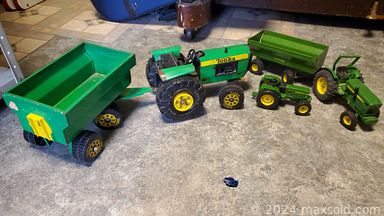 MaxSold Auction: This online auction features furniture such as shelving units, children's chairs, children's tables, wicker shelving unit, coffee table, canoe bookshelf, bedframe, vintage dresser and more, Stampin' Up and other crafting supplies, children's toys, books & activities, decor, stuffed animals, mirrors, candles, bags, Fisher-Price and Little Tikes toys, kids canopy, bowling set, games, puzzles, activity play center, kids vanity, crafting books, Sherlock-Manning piano and much more!