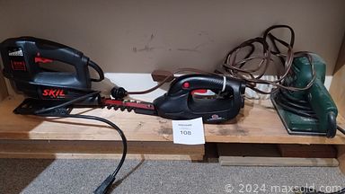 MaxSold Auction: This online auction features patio furniture, yard tools, beer steins, depression glass, binoculars, decanter set, bird figurines, office supplies, cameras, watches, desk & chair, vinyl records, exercise equipment, power & hand tools, area rugs, small kitchen appliances, BBQ grill, coins, stamps, air compressor, and much, much, more!!