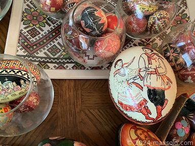 MaxSold Auction: This online auction features drapery material, vintage clothing & purses, vintage dolls, Leonid Mohuchov watercolours, scarves, barware, stamps, collector plates, costume jewelry, vinyl records, Royal Doulton figurines, Ukrainian art, fabrics, wine jugs, lawnmower, vintage ceiling lamps, vintage books, vintage dresser, area rug and much more!