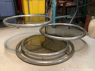 MaxSold Auction: This online auction includes vintage TV trays, nesting tables, vintage rattan chair, dining chairs, couch, bookcases, counter height bar stools and other furniture, farmhouse chandelier and other light fixtures, lamps, Wedgwood and other china, kitchenware, small kitchen appliances, throw cushions, linens, electronics, wall art, art glass, trading cards, vintage records, books, board games, clothing, accessories, decor, scale, mobility aids, toys, silverplate, containers and much more!