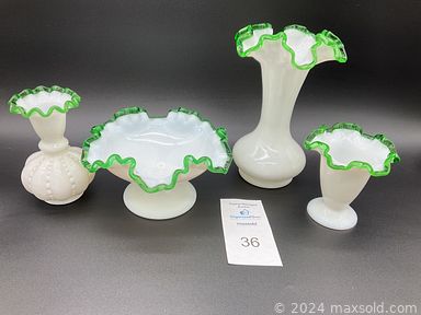 MaxSold Auction: This online auction features root ball end table, vintage scales, recumbent bike, art pottery, costume jewelry, vintage diamond ring, binoculars, vintage yard art, decanters, Fenton glass, Uranium glass, Carnival glass, vintage Belleek, Vaseline glass, miniature tea sets, train cars, power & hand tools, and much, much, more!!!