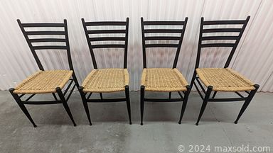 MaxSold Auction: This online auction features furniture such as a mid-century Brutalist armoire, MCM molded plastic swivel chair, George Nelson office desk, English Regency table, teak dining chairs, Alar tubular stools, Gio Ponto ladderback chairs and others, Lomonosov porcelain giraffe, mid-century candleholders, vintage fondue pot, candles, Lampadari Reggiani arc lamp and other lighting items, Nintendo Famicom, ceramics, wall art, Shark sewing machine, binoculars, Rosenthal ‘Cupola’ cups, mid-century pottery, Mikasa dishware, clamps and much more!