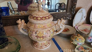 MaxSold Auction: This online auction features furniture such as a maple dresser, vintage twin bedframes, bookcases, wooden bookcase, armchair, antique trunks, recliner, vintage cabinets, desk, Ethan Allen sofa and more,costume jewelry, pillows, linens, wall decor, sewing supplies, Singer sewing machines, puzzles and toys, baskets, clothing, luggage, office supplies, seasonal decor, vintage textiles, glassware, slide projector, books, tools, ladders, home health aids, planters, camping, glassware, oil lamps, accessories, travel souvenirs, china, kitchenware, small kitchen appliances, Pyrex and much more!