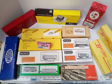 MaxSold Auction: This online auction features various items such as HO train details parts, Train Kits, Switchers, new book trains, Railroad & Locomotives book and much more.