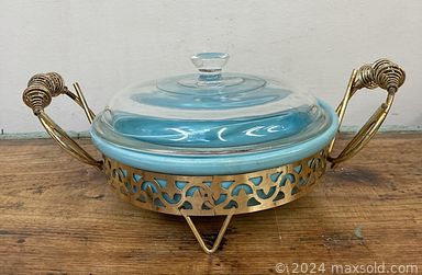 MaxSold Auction: This online auction features vintage green glassware, McCoy pottery, wall art, antique divider screen, movie posters, pressback chairs, Midcentury ashtrays, vintage poodle figures, vintage bowling ball, metal folding piece, bicycles, bench, original art, household items, vintage tools, antique horse harness, lighting fixtures, mirror, baskets and much more!