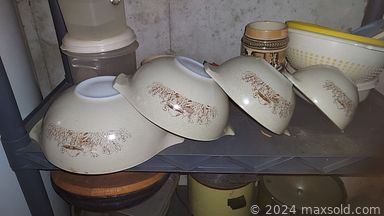 MaxSold Auction: This online auction features various hardware items, electricals, tools, door handles and knobs, fasteners, tool cases, fishing poles, lights, caulk tool, garden tools, tires, power washer, weed wacker, work tables, table saw, craftsman snow blower,  bird bath, char-broil grill, books, metal filing cabinet, linens, kitchen storage, vases, china cabinet, Hummel Goebel figurine, Waterford crystal, electronics, candles and candleholders, vintage buffet, office supplies, dining table and chairs, Noritake china, kitchen items, books, kitchen appliances, cameras, binoculars, curio cabinet, Lladro figurine, DVDs, VHS, games, sofa, vintage Philco floor radio, trading cards, sewing machine, MCM chest of drawers, artwork, plumbing supplies, chain saw, ceiling tiles, cleaning supplies, Craftsman grinder and much more.