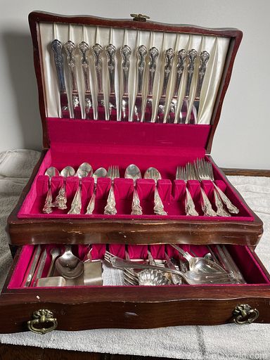 MaxSold Auction: This online auction features Couch, tables, vintage furniture, lamps, tools, plumbing supplies, bar stools, chairs, games, frames, vintage silver plate cutlery, silver plate dishes, glassware, Royal Albert china, Minolta camera, wooden cabinet, Spanish ship model, vintage mirror and much more.