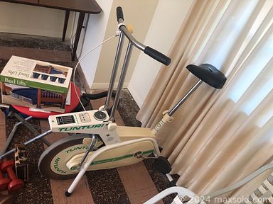 MaxSold Auction: This online auction features furniture such as an antique stagecoach trunk, Kittinger wing chair, gate leg table, vintage couch, bedframe, nightstands, desk, lectern stand, vintage tables, dresser, tray tables, shelving units, bookcases, filing cabinets, dining table, chairs and others, shutters, water heater, garden tools, speakers, books, vintage games, sewing machine, paper goods, cleaning supplies, kitchenware, small kitchen appliances, exerciser, upright freezer, vintage phones, wall art, Hampton piano, violin, Vizio TV, luggage, accessories and much more!