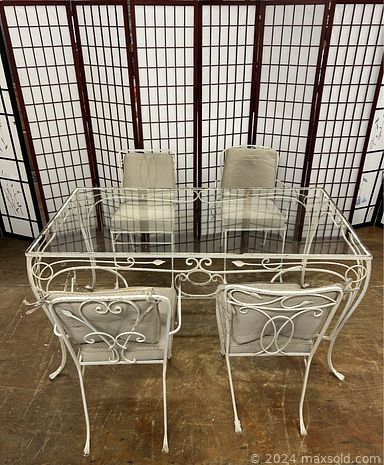 MaxSold Auction: This online auction includes wall art, clawfoot desk, tea table, lamps, paintings, Mitterreich Bavarian china, ceramic clock, pottery, filing cabinet, ladder, mirror and more!