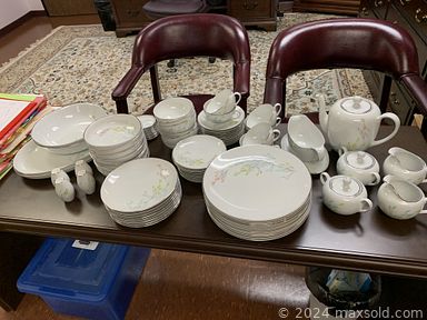 MaxSold Auction: This online auction includes Frigidaire refrigerator, Waterford crystal, fine china, furniture such as sofa table, office chair, wood dining table with chairs, and wall unit, area rugs, books, home decor, lamps, Craftsman toolbox and tools, glassware, and more!