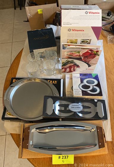 MaxSold Auction: This online auction features small kitchen appliances, vintage Pyrex, barware, bakeware, jello moulds, snowman collection, porcelain village, Christmas lights & ornaments, NIB Barbies, snowglobes, Christmas apparel, village figurines, and much more!!