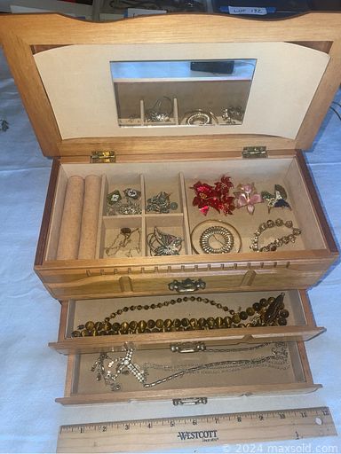 MaxSold Auction: This online auction includes furniture such as vintage mainline bedroom chest, oak and leather chairs, glass top table, formal dining room table, and display units, signed original art, vintage records, Murano glass, Bavarian crystal, Lladro sculptures, vintage glassware, vintage jewelry, Christmas decor, dishware, kitchenware, Amana refrigerator, and much more!