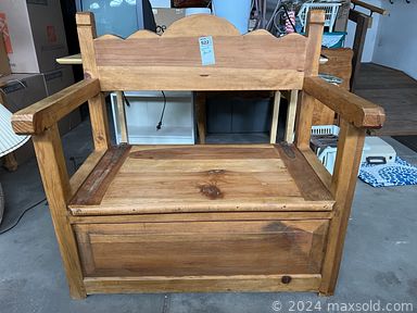 MaxSold Auction: This online auction features antique dresser, area rug, glass dining table, wine rack, power lift chairs, DVDs, office desk & chair, futon, portable kitchen island, exercise equipment, vintage stadium chairs, and much more!