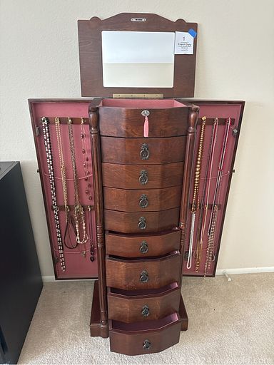 MaxSold Auction: This online auction features standing jewelry box, electronic piano, patio furniture, watches, vintage & costume jewelry, vintage vanity set, vinyl records, women’s clothing & shoes, art glass, decanter set, sewing machine, trinket boxes, children’s books, guitar, TV, wheelchair, exercise equipment, Lladro figurine, vintage Russian collector plates, Dresden figurines, area rug, small kitchen appliances, fishing gear, art pottery, cookie jar, pet products, quilt, leather couch, yard tools, live plants, yard art, and much, much, more!!!