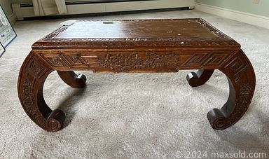 MaxSold Auction: This online auction includes furniture such as a Parsons style table, side table, folding shelf, wicker shelf, wood bench, Ping Pong table, Asian style carved wood table and others, posters, prints and other wall art, rugs, lamps, jewelry, Quimper plates, blue and white ceramic pieces, kitchenware, small kitchen appliances, Portmeirion and other china, vintage Barbie and Ken dolls, dragon float, yard tools and much more!