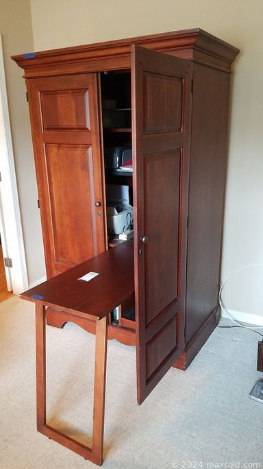 MaxSold Auction: This online auction features entertainment center, hutch, wine rack table, lenox collection, flatware, stemware, kitchen appliances such as food processor, toaster oven, blender, tools, workbench and much more!