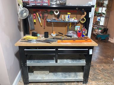 MaxSold Auction: This online auction features furniture such as an antique bedframe, patio seating, cabinets, tables, chairs, dressers, rattan seating, coffee table, workbench, tool chest, shelving units and others, scaffolding tools, hardware clocks, plants, canning jars, kitchenware, small kitchen appliances, TVs, NordicTrack elliptical, Life Fitness workout center and other exercise equipment, Cameron & Sons grand piano, kids toys, clothing and accessories, yard decor, gardening equipment, rugs, Kindle, Precious Moments figures, linens, jewelry, playscape, Blackstone griddle and much more!