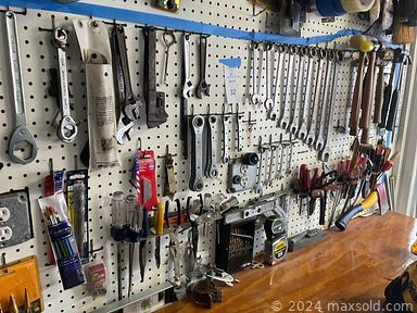 MaxSold Auction: This online auction includes yard tools, ladders, rugs, garden gnomes, decor, table saw, router table and other tools, hardware, furniture such as a storage bench, dresser, wicker patio furniture, breakfast set, side tables, computer desk, cabinets and others, crystalware, lamps, grandfather clock, electronics, luggage, Drive walker, Samsung TV, electronics, DVDs, sewing machine, vintage toys, lighthouses, steins, fishing gear, Whirlpool refrigerator, cutlery, cookbooks, vintage Tupperware, kitchenware, small kitchen appliances, board games and much more!